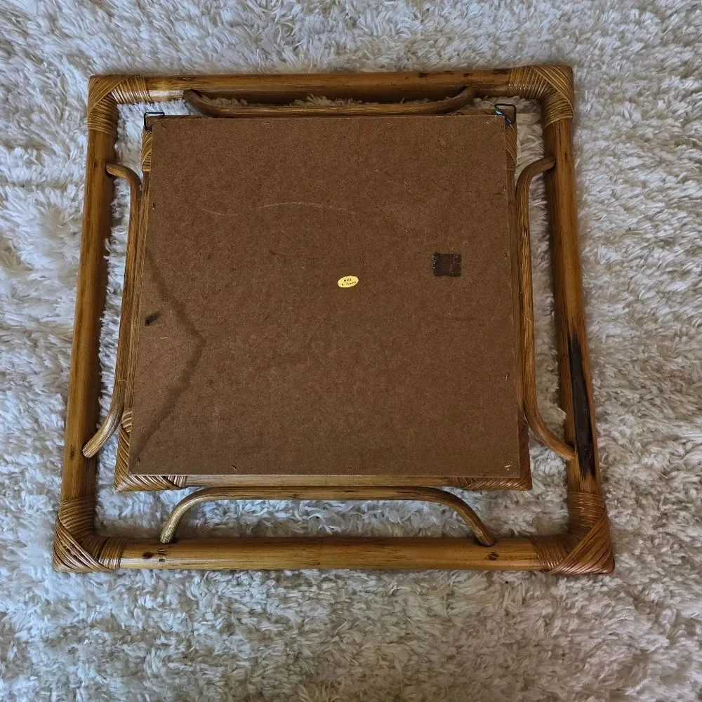 Bamboo/ Rattan Square‎ Mirror Mid Century Modern  Bohemian